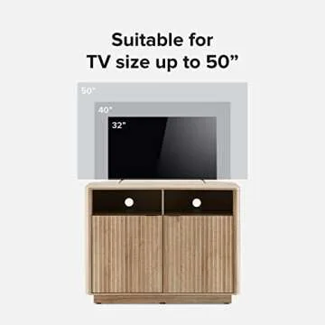 mopio Brooklyn Corner Storage Cabinet, Mid Century Modern Buffet, Entertainment Center, Storage Cabinet with Doors and Shelves, Media Cabinet for 55 inch TV Stand, for Living Room