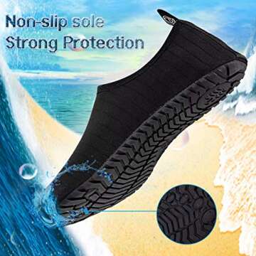 YALOX Water Shoes Women's Men's Outdoor Beach Swimming Aqua Socks Quick-Dry Barefoot Shoes Surfing Yoga Pool Exercise(Black,40/41EU)