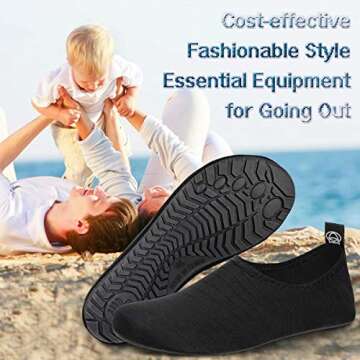 YALOX Water Shoes Women's Men's Outdoor Beach Swimming Aqua Socks Quick-Dry Barefoot Shoes Surfing Yoga Pool Exercise(Black,40/41EU)