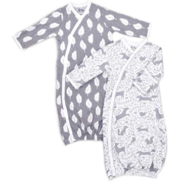 Cambria Baby 100% Organic Kimono Gowns - Soft & Practical (0-6 Months)