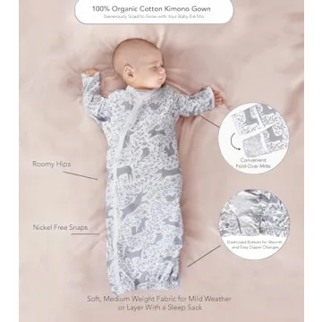 Cambria Baby Organic Cotton Kimono Gowns - Easy Changes