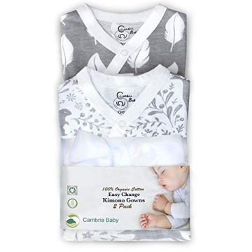 Cambria Baby Organic Cotton Kimono Gowns - Easy Changes