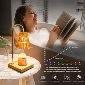 Candle Warmer Lamp with 4 Bulbs - Candle Warmer with Timer Dimmable, Wax Melt Warmer Candle Holders