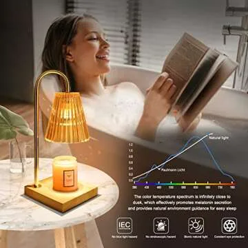 Candle Warmer Lamp with Timer and 4 Bulbs for Cozy Ambiance