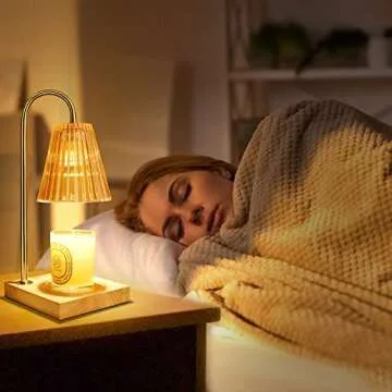 Candle Warmer Lamp with Timer and 4 Bulbs for Cozy Ambiance