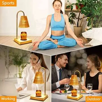 Candle Warmer Lamp with Timer and 4 Bulbs for Cozy Ambiance
