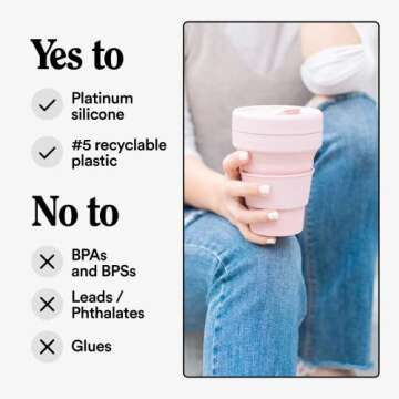 STOJO Collapsible Travel Cup - Reusable To-Go Pocket Size Silicone Bottle for Hot and Cold Drinks - Perfect for Camping - Microwave & Dishwasher Safe (Carnation, 12 Ounce (Pack of 1) - No Straw)