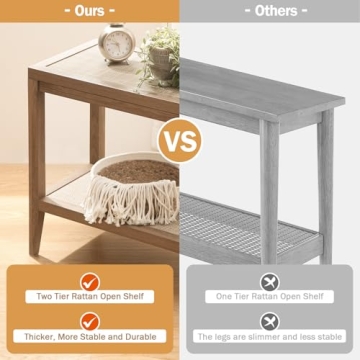 Stylish SICOTAS Boho Rattan Nightstand for Cozy Spaces