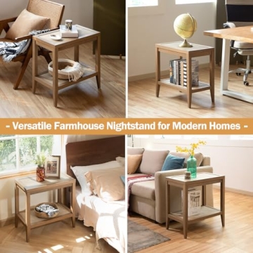 Stylish SICOTAS Boho Rattan Nightstand for Cozy Spaces
