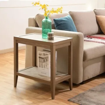 Stylish SICOTAS Boho Rattan Nightstand for Cozy Spaces
