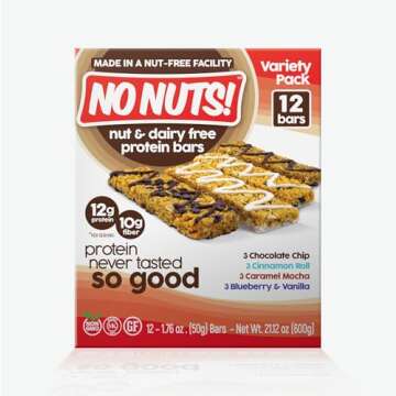 No Nuts! Nut-Free Vegan Protein Bars Variety Pack 12