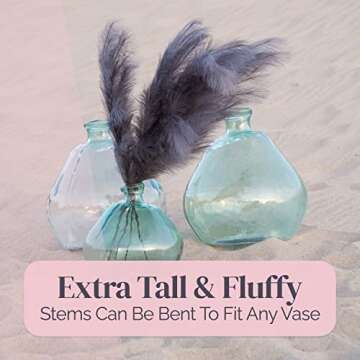 Lozidecor Faux Pampas Grass 42 Inch 5 Stems Decor