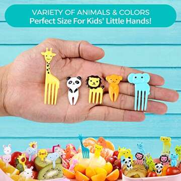 126PCS Food Picks for Kids, FATLODA Kids Food Picks, Animal Toddler Food Picks, Reusable Kids Lunch Accessories for Bento Box, Cute Kids Toothpicks For Lunch Picks, Fun Fruit Picks Forks