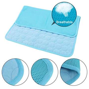 Pet Cooling Mat for Dogs Cats-Ice Silk Dog Cooling Mats, Summer Dog Cooling Pads, Dog Crate Mat Cat ...