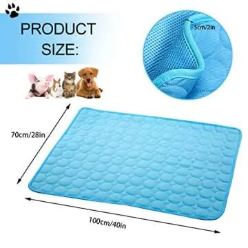 Pet Cooling Mat for Dogs Cats-Ice Silk Dog Cooling Mats, Summer Dog Cooling Pads, Dog Crate Mat Cat Cooling Mat, Portable & Washable Pet Cooling Blanket for Kennel/Sofa/Bed/Floor/Car Seats