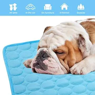 Pet Cooling Mat for Dogs Cats-Ice Silk Dog Cooling Mats, Summer Dog Cooling Pads, Dog Crate Mat Cat Cooling Mat, Portable & Washable Pet Cooling Blanket for Kennel/Sofa/Bed/Floor/Car Seats