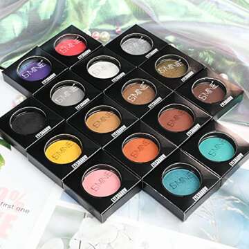 ISMINE Single Black Matte Eyeshadow Powder Palette High Pigment, Longwear, Intense Color Best Black Eyeshadow