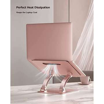 Nulaxy Fully Adjustable Laptop Stand for Desk, Dual Foldable Aluminum Computer Riser with Heat-Vent,...