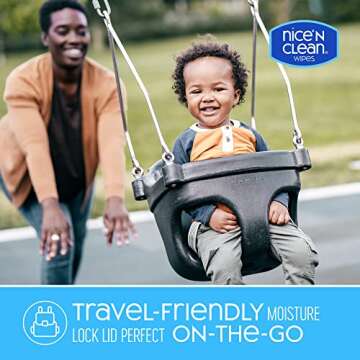 Nice 'N CLEAN Flushable Toddler Wipes 42ct (6-Pack) | 100% Plant-Based, Unscented Wet Wipes for Sensitive Skin | Potty Training Essentials | Flushable Baby Wipes for All Ages