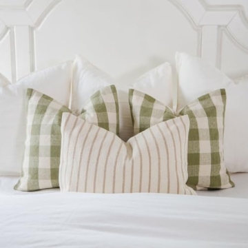 Cozy Prairie Linens Woven Pillow Cover in Pinstripe Style