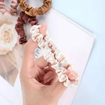 36 Pieces Silk Hair Scrunchies Soft Elastic Satin Hair Bands Silk Solid Color Scrunchy Hair Ties Ponytail Holders for Women Girls Hair Accessories, 12 Colors, Small Size