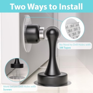 I-EASYDWW Magnetic Door Stoppers No Drilling Stainless Steel