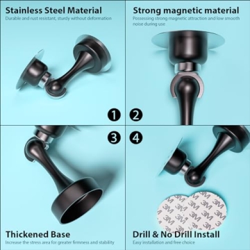 I-EASYDWW Magnetic Door Stoppers No Drilling Stainless Steel