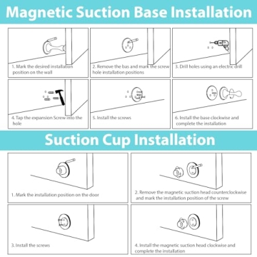 I-EASYDWW Magnetic Door Stoppers No Drilling Stainless Steel