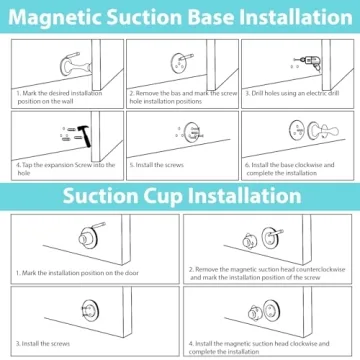 I-EASYDWW Magnetic Door Stoppers No Drilling Stainless Steel