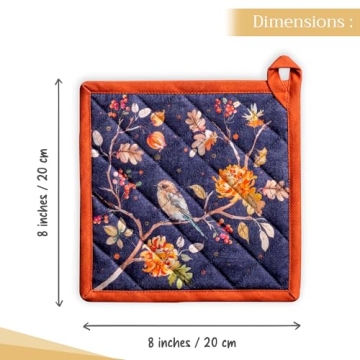 Maison d'Hermine Pot Holders Set - Elegant Heat Resistant Potholders