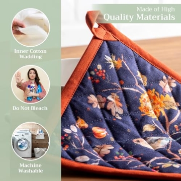 Maison d'Hermine Pot Holders Set - Elegant Heat Resistant Potholders