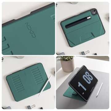 ZUGU Case for iPad Pro 11 (M4) 2024, Slim Protective Cover with Apple Pencil Holder, Auto Wake/Sleep, Multiple Viewing Angles, iPad Pro 11 Inch Case, Sturdy & Durable Phone Cover, Pine