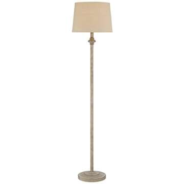 360 Lighting Carter Traditional 3 Piece Table Floor Lamp Set Beige Metal Cream Fabric Tapered Drum Shade Decor for Living Room Bedroom House Bedside Nightstand Home Office Reading Family