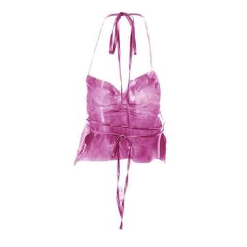 Seyurigaoka Halter Neck Crop Top for Women - Fashionable & Stylish