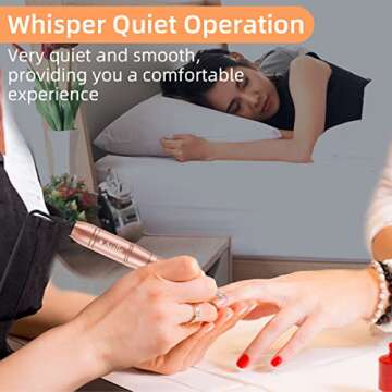 Electric Nail Drill, Professional Acrylic Dip Nail Drill Machine USB Electric Nail Filer Kit Efile Nail Tools for Manicure Pedicure with Drill Bits, Sanding Bands, Metal Nail File, Gold