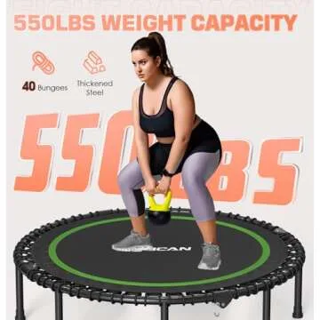 BCAN Foldable Mini Trampoline for Fun Home Workouts