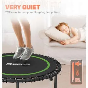 BCAN Foldable Mini Trampoline for Fun Home Workouts