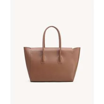 NEWBELLA Women's PU leather Tote Vintage commuter Tote bag (Brown)