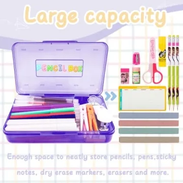 Purple Pencil Case for School and Office Supplies