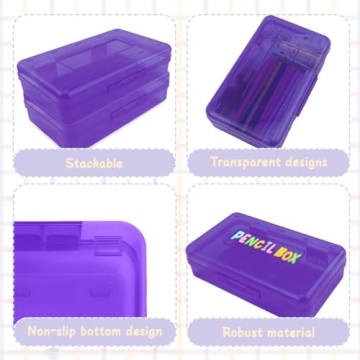 Purple Pencil Case for School and Office Supplies