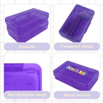 Purple Pencil Case for School and Office Supplies