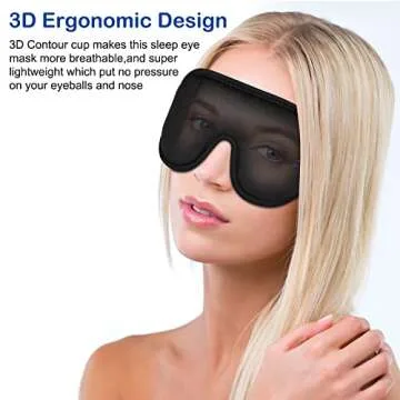 GINIMAX Sleep Mask, Sleeping Mask for Men/Women, 3D Contoured Eye Mask for Sleeping, 100% Blockout Soft Night Blindfold with Adjustable Strap