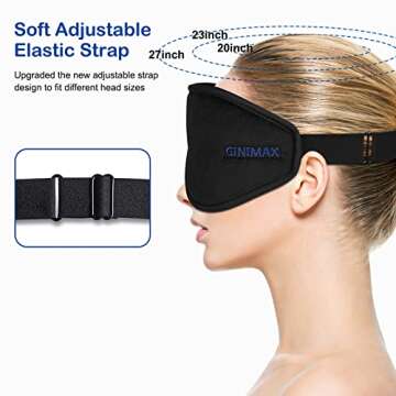 GINIMAX Sleep Mask, Sleeping Mask for Men/Women, 3D Contoured Eye Mask for Sleeping, 100% Blockout Soft Night Blindfold with Adjustable Strap