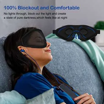 GINIMAX Sleep Mask, Sleeping Mask for Men/Women, 3D Contoured Eye Mask for Sleeping, 100% Blockout Soft Night Blindfold with Adjustable Strap
