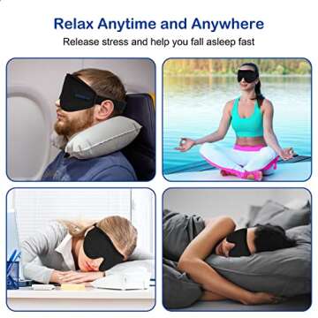 GINIMAX Sleep Mask, Sleeping Mask for Men/Women, 3D Contoured Eye Mask for Sleeping, 100% Blockout Soft Night Blindfold with Adjustable Strap