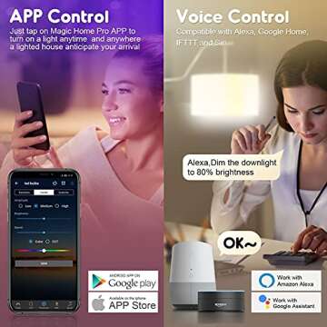 LAPURETE'S Smart Light Bulbs, LED RGBCW Color Changing,85W Equivalent E26 9W WiFi Led Bulb, Compatib...