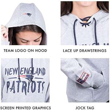 Ultra Game NFL Women's Premiere Quality Pullover Hoodie Sweatshirt, Kansas City Chiefs, White 2023, Small