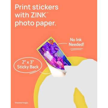 Canon Ivy 2 Mini Photo Printer (Pure White) - Compact Bluetooth Printer Bundle with 110 Zink Sticky-...