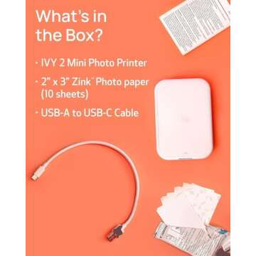Canon Ivy 2 Mini Photo Printer Bundle - Instant Prints on-the-Go