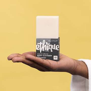 Ethique Unscented Solid Cream Body Cleanser - Body Wash for Dry and Sensitive Skin - Plastic-Free, Vegan, Cruelty-Free, Eco-Friendly, 3.7 oz (Pack of 1)